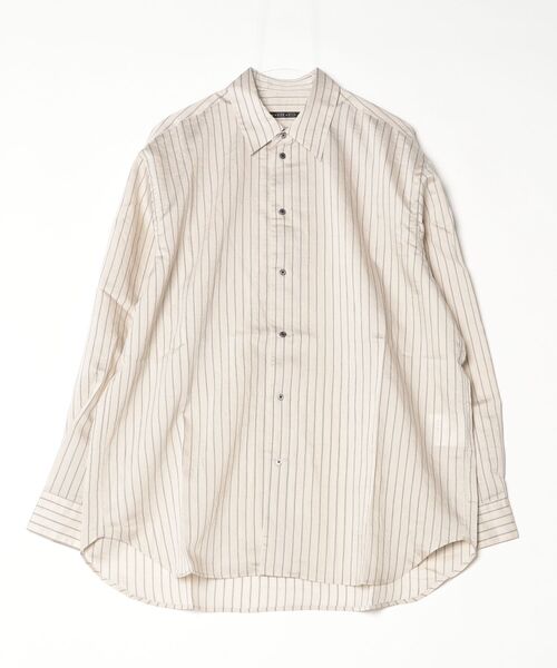 my beautiful landlet(マイビューティフルランドレット)の「【my beautiful landlet】 SIZZLE CHECK/CALVIA STRIPE OVERSIZE SHIRT(シャツ/ブラウス・メンズ・ブルー/チェック/ブラウン/ブラック/ライム/ベージュ・1/0)」の14枚目の写真
