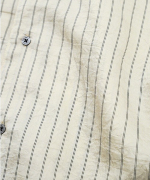 my beautiful landlet(マイビューティフルランドレット)の「【my beautiful landlet】 SIZZLE CHECK/CALVIA STRIPE OVERSIZE SHIRT(シャツ/ブラウス・メンズ・ブルー/チェック/ブラウン/ブラック/ライム/ベージュ・1/0)」の13枚目の写真