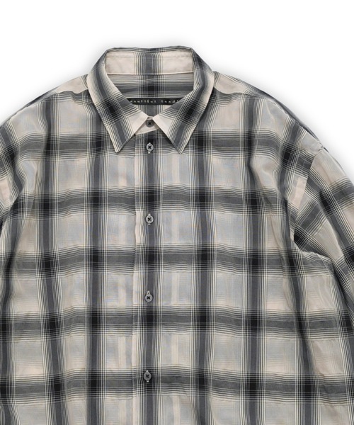 my beautiful landlet(マイビューティフルランドレット)の「【my beautiful landlet】 SIZZLE CHECK/CALVIA STRIPE OVERSIZE SHIRT(シャツ/ブラウス・メンズ・ブルー/チェック/ブラウン/ブラック/ライム/ベージュ・1/0)」の12枚目の写真