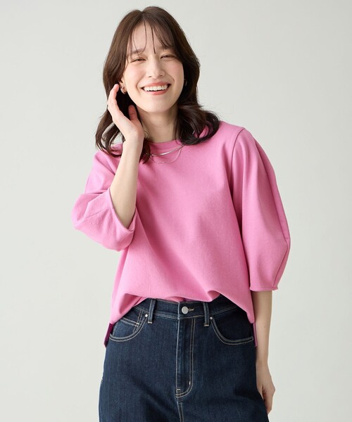 ANY(エニィ)の「ダンボールコクーンスリーブプルオーバー(Tシャツ/カットソー・レディース・アイボリー系/グレー系/ライトグレー系/ピンク系/ライトイエロー系・F)」の5枚目の写真