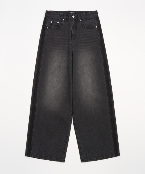 TOFFEE(トフィー)の「サイドラインデニムパンツ (ブラック)(デニムパンツ・メンズ・その他・SMALL/MEDIUM/LARGE/X-LARGE)」の9枚目の写真