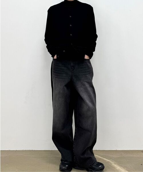 TOFFEE(トフィー)の「サイドラインデニムパンツ (ブラック)(デニムパンツ・メンズ・その他・SMALL/MEDIUM/LARGE/X-LARGE)」の2枚目の写真