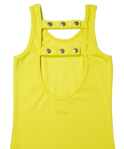 MSGM(エムエスジーエム)の「バックスナップ リブマキシワンピース(ワンピース・レディース・ブラック/ライム・S/M)」の4枚目の写真