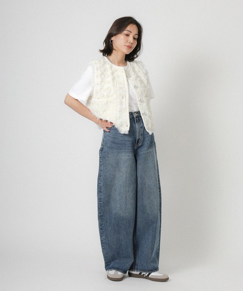 Floran(フローラン)の「【BITBLUE】イージー バレルデニム(デニムパンツ・レディース・ブルー・1/2/0)」の2枚目の写真