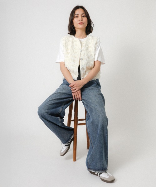 Floran(フローラン)の「【BITBLUE】イージー バレルデニム(デニムパンツ・レディース・ブルー・1/2/0)」の6枚目の写真