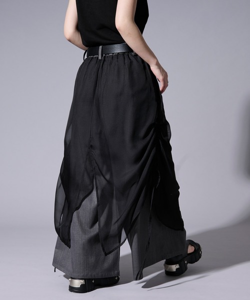 Ellno Loset（エルノロゼット）の「ドロストシアーレイヤードパンツ（スラックス・メンズ・ブラック/グレー・LARGE/MEDIUM/SMALL/X-SMALL）」の12枚目の写真