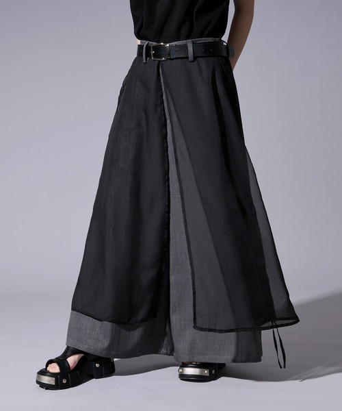Ellno Loset（エルノロゼット）の「ドロストシアーレイヤードパンツ（スラックス・メンズ・ブラック/グレー・LARGE/MEDIUM/SMALL/X-SMALL）」の13枚目の写真