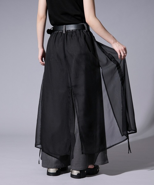 Ellno Loset（エルノロゼット）の「ドロストシアーレイヤードパンツ（スラックス・メンズ・ブラック/グレー・LARGE/MEDIUM/SMALL/X-SMALL）」の17枚目の写真