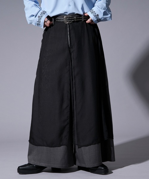 Ellno Loset（エルノロゼット）の「ドロストシアーレイヤードパンツ（スラックス・メンズ・ブラック/グレー・LARGE/MEDIUM/SMALL/X-SMALL）」の22枚目の写真