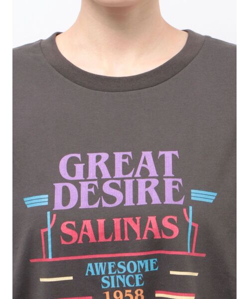 Ungrid（アングリッド）の「GREAT DESIRE Tee（Tシャツ/カットソー・レディース・ピンク/オフホワイト/チャコールグレー・FREE）」の5枚目の写真