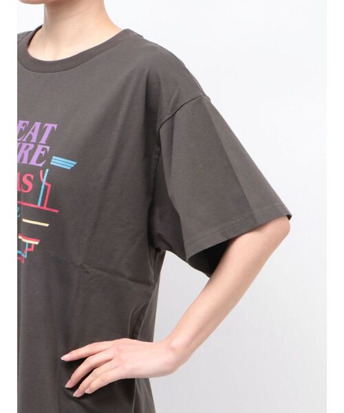 Ungrid（アングリッド）の「GREAT DESIRE Tee（Tシャツ/カットソー・レディース・ピンク/オフホワイト/チャコールグレー・FREE）」の6枚目の写真