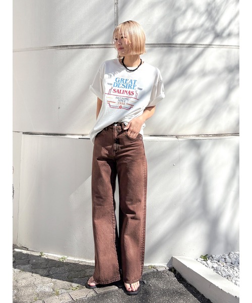 Ungrid（アングリッド）の「GREAT DESIRE Tee（Tシャツ/カットソー・レディース・ピンク/オフホワイト/チャコールグレー・FREE）」の22枚目の写真