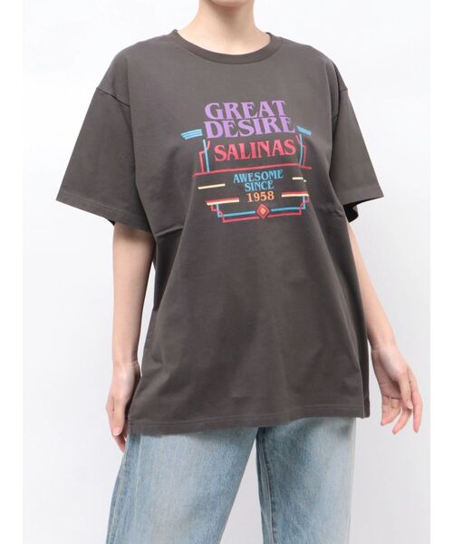 Ungrid（アングリッド）の「GREAT DESIRE Tee（Tシャツ/カットソー・レディース・ピンク/オフホワイト/チャコールグレー・FREE）」の14枚目の写真