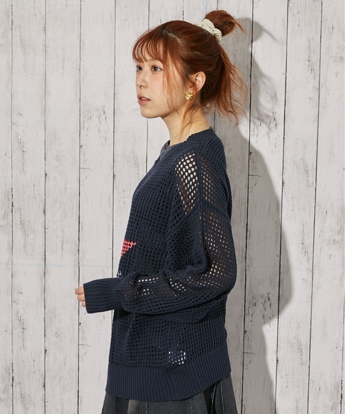 GORGE(ゴージ)の「《メッシュ・星ロゴ》ニット/カジュアル×ストリート/春夏秋/全2色(ニット/セーター・レディース・ネイビー/アイボリー・F)」の11枚目の写真