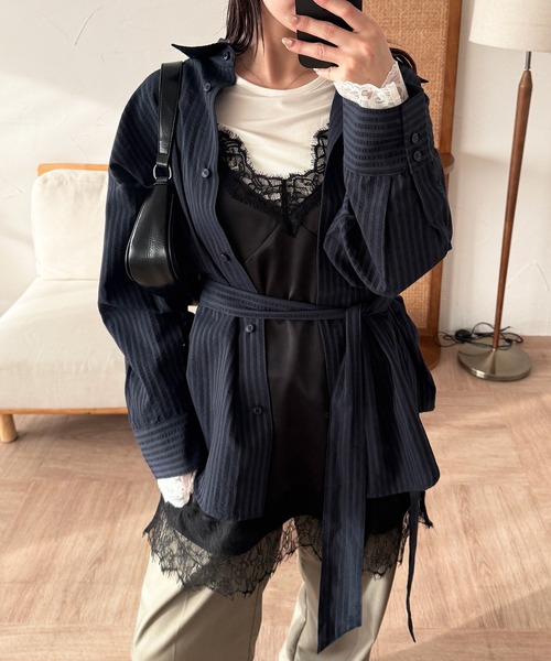 MUHET（ミュエータ）の「satin lace camisole / サテンレースキャミソール（キャミソール・レディース・オフホワイト/ブラック・FREE）」の17枚目の写真