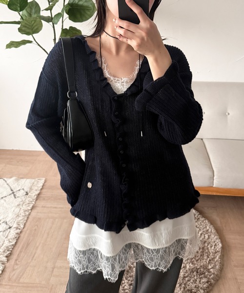 MUHET（ミュエータ）の「satin lace camisole / サテンレースキャミソール（キャミソール・レディース・オフホワイト/ブラック・FREE）」の16枚目の写真