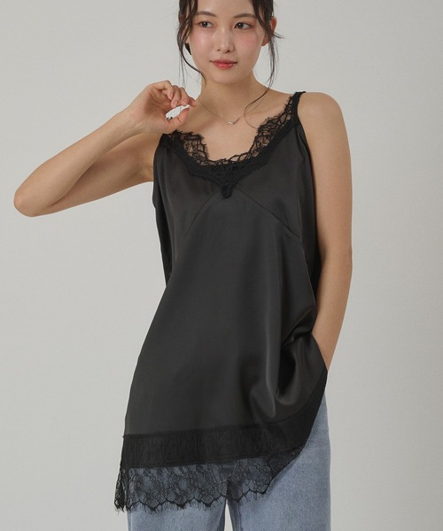 MUHET（ミュエータ）の「satin lace camisole / サテンレースキャミソール（キャミソール・レディース・オフホワイト/ブラック・FREE）」の19枚目の写真