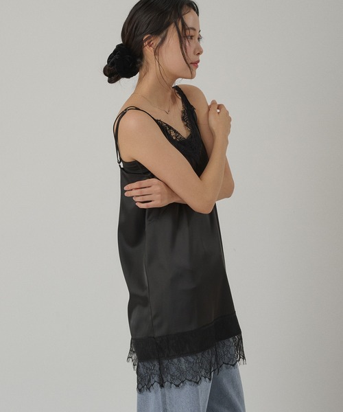MUHET（ミュエータ）の「satin lace camisole / サテンレースキャミソール（キャミソール・レディース・オフホワイト/ブラック・FREE）」の21枚目の写真