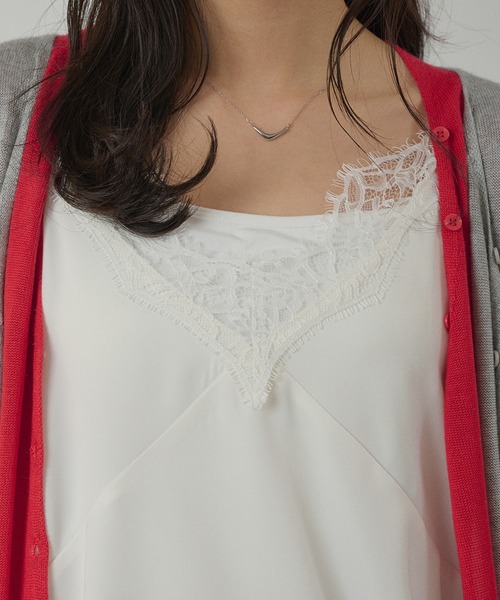 MUHET（ミュエータ）の「satin lace camisole / サテンレースキャミソール（キャミソール・レディース・オフホワイト/ブラック・FREE）」の8枚目の写真