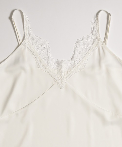 MUHET（ミュエータ）の「satin lace camisole / サテンレースキャミソール（キャミソール・レディース・オフホワイト/ブラック・FREE）」の3枚目の写真