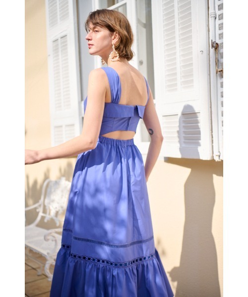Estella.K(エステラケー)の「Rebecca Sheer Tape Dress レーステープスウィッチングドレス(ワンピース・レディース・オフホワイト/オレンジ/ブルー/ピンク系その他・FREE)」の19枚目の写真