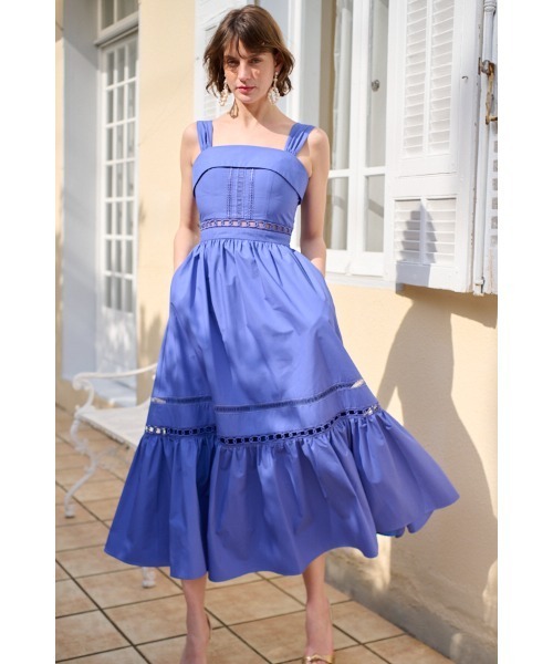 Estella.K(エステラケー)の「Rebecca Sheer Tape Dress レーステープスウィッチングドレス(ワンピース・レディース・オフホワイト/オレンジ/ブルー/ピンク系その他・FREE)」の22枚目の写真