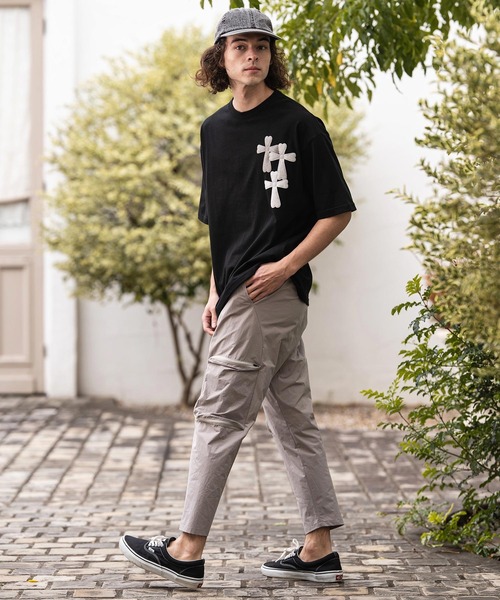 CAMBIO（カンビオ）の「mt10416- ビッグシルエットプリントT（Cross Hearts） Tシャツ(2601129MCB)（Tシャツ/カットソー・メンズ・ホワイト/ミックスグレー/ブラック・XL/L/M/S）」の12枚目の写真