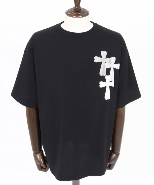 CAMBIO（カンビオ）の「mt10416- ビッグシルエットプリントT（Cross Hearts） Tシャツ(2601129MCB)（Tシャツ/カットソー・メンズ・ホワイト/ミックスグレー/ブラック・XL/L/M/S）」の21枚目の写真