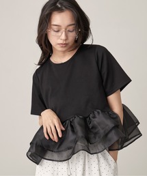 OFROOM | Sheer Peplum Short Sleeve Top｜シアーペプラムショートスリーブトップス(Tシャツ/カットソー)