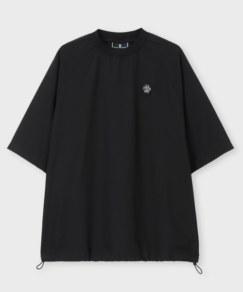 Psycho Bunny（サイコバニー）の「[WEB限定]3Dラバーエンブレム リラックスフィット 7分丈モックネックTシャツ（Tシャツ/カットソー・メンズ・キナリ/ブラック・X-LARGE/LARGE/MEDIUM/SMALL）」の12枚目の写真