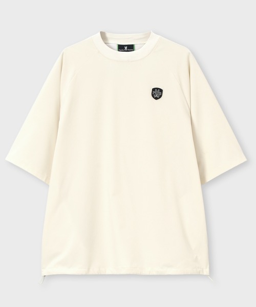 Psycho Bunny（サイコバニー）の「[WEB限定]3Dラバーエンブレム リラックスフィット 7分丈モックネックTシャツ（Tシャツ/カットソー・メンズ・キナリ/ブラック・X-LARGE/LARGE/MEDIUM/SMALL）」の3枚目の写真