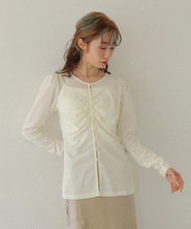 CLEIO（クレイオ）の「【CLEIO】ショルダーパフデザイントップス SHOULDER PUFF DESIGN TOPS（Tシャツ/カットソー）」