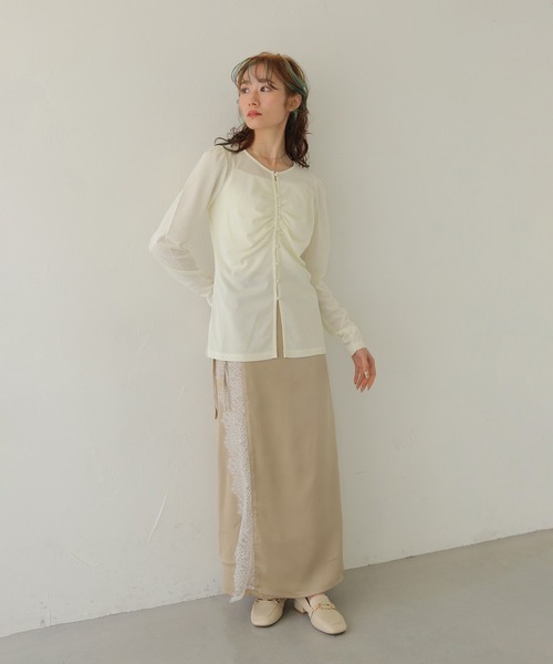 CLEIO（クレイオ）の「【CLEIO】ショルダーパフデザイントップス SHOULDER PUFF DESIGN TOPS（Tシャツ/カットソー・レディース・ホワイト系その他/モカ・FREE）」の10枚目の写真