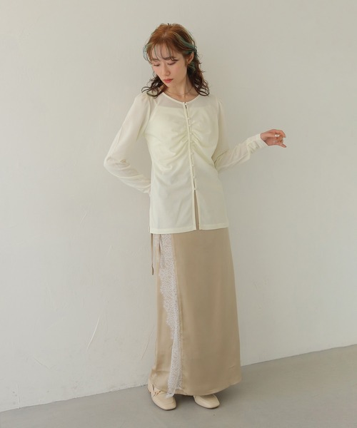CLEIO（クレイオ）の「【CLEIO】ショルダーパフデザイントップス SHOULDER PUFF DESIGN TOPS（Tシャツ/カットソー・レディース・ホワイト系その他/モカ・FREE）」の11枚目の写真