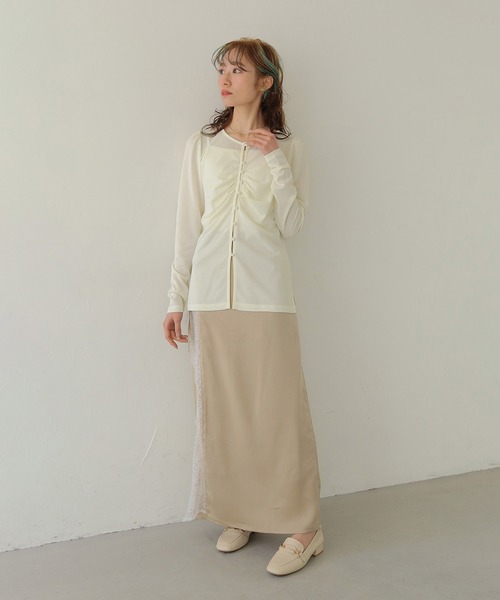 CLEIO（クレイオ）の「【CLEIO】ショルダーパフデザイントップス SHOULDER PUFF DESIGN TOPS（Tシャツ/カットソー・レディース・ホワイト系その他/モカ・FREE）」の12枚目の写真