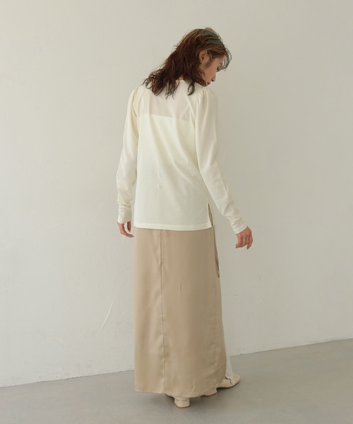 CLEIO（クレイオ）の「【CLEIO】ショルダーパフデザイントップス SHOULDER PUFF DESIGN TOPS（Tシャツ/カットソー・レディース・ホワイト系その他/モカ・FREE）」の13枚目の写真