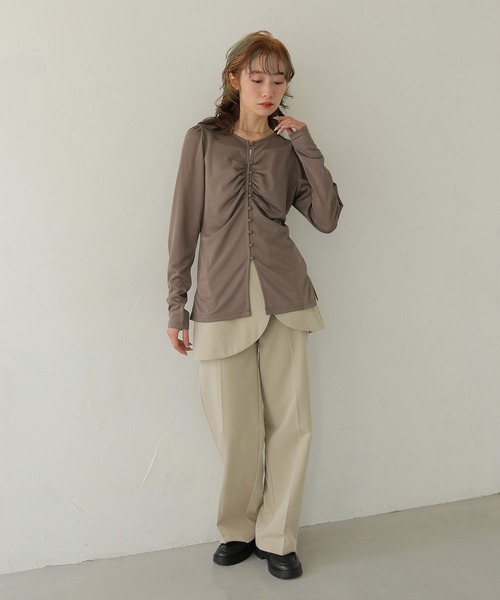 CLEIO（クレイオ）の「【CLEIO】ショルダーパフデザイントップス SHOULDER PUFF DESIGN TOPS（Tシャツ/カットソー・レディース・ホワイト系その他/モカ・FREE）」の21枚目の写真