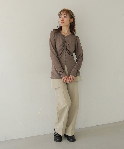 CLEIO（クレイオ）の「【CLEIO】ショルダーパフデザイントップス SHOULDER PUFF DESIGN TOPS（Tシャツ/カットソー・レディース・ホワイト系その他/モカ・FREE）」の22枚目の写真