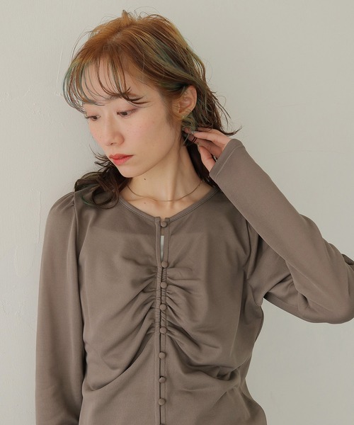 CLEIO（クレイオ）の「【CLEIO】ショルダーパフデザイントップス SHOULDER PUFF DESIGN TOPS（Tシャツ/カットソー・レディース・ホワイト系その他/モカ・FREE）」の19枚目の写真