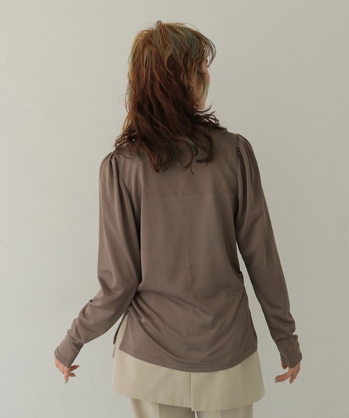 CLEIO（クレイオ）の「【CLEIO】ショルダーパフデザイントップス SHOULDER PUFF DESIGN TOPS（Tシャツ/カットソー・レディース・ホワイト系その他/モカ・FREE）」の18枚目の写真