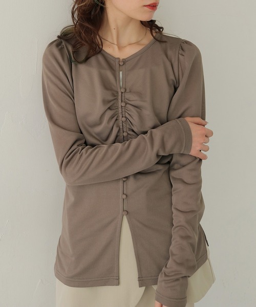 CLEIO（クレイオ）の「【CLEIO】ショルダーパフデザイントップス SHOULDER PUFF DESIGN TOPS（Tシャツ/カットソー・レディース・ホワイト系その他/モカ・FREE）」の17枚目の写真