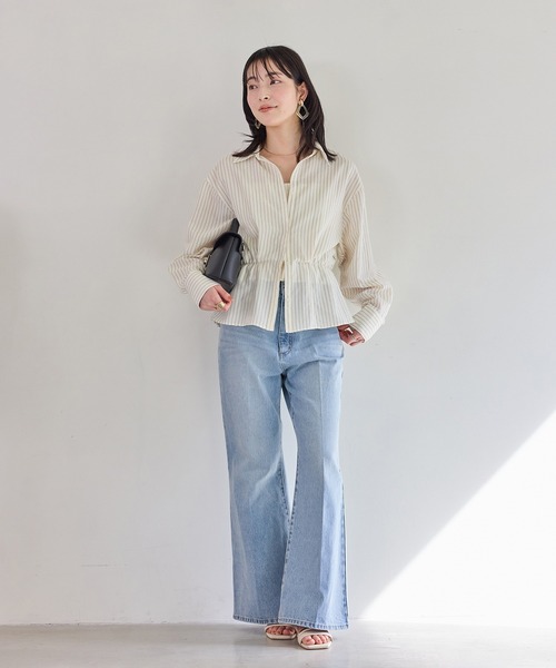 VIS(ビス)の「レイヤードストライプシャツ(シャツ/ブラウス・レディース・ホワイト/オフホワイト・FREE)」の17枚目の写真