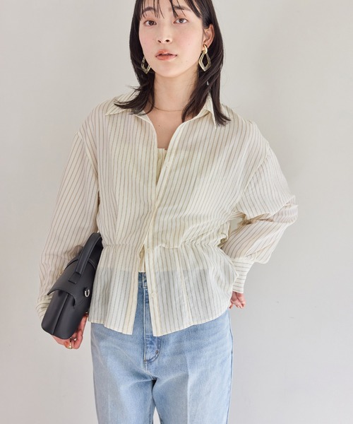 VIS(ビス)の「レイヤードストライプシャツ(シャツ/ブラウス・レディース・ホワイト/オフホワイト・FREE)」の15枚目の写真