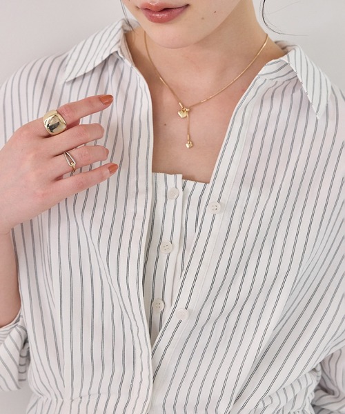 VIS(ビス)の「レイヤードストライプシャツ(シャツ/ブラウス・レディース・ホワイト/オフホワイト・FREE)」の19枚目の写真