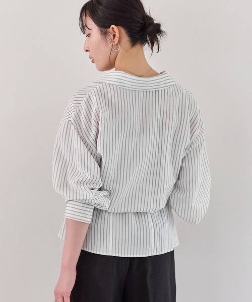 VIS(ビス)の「レイヤードストライプシャツ(シャツ/ブラウス・レディース・ホワイト/オフホワイト・FREE)」の20枚目の写真