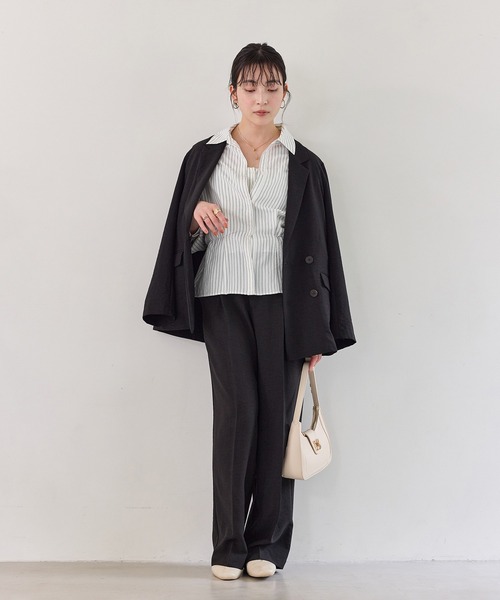 VIS(ビス)の「レイヤードストライプシャツ(シャツ/ブラウス・レディース・ホワイト/オフホワイト・FREE)」の22枚目の写真