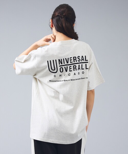 UNIVERSAL OVERALL(ユニバーサルオーバーオール)の「【UNIVERSAL OVERALL/ユニバーサルオーバーオール】LOGO BACKPRINT TEE / バックプリントロゴクルーネックTシャツ/ユニセックス(Tシャツ/カットソー・メンズ・ブルー系その他/グリーン系その他/ホワイト系その他/ホワイト/ネイビー/ブラック・M/L)」の3枚目の写真