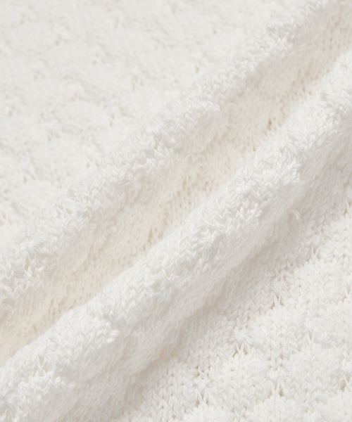 SEAGREEN(シーグリーン)の「SEAGREEN(シーグリーン) PAPER WAFFLE CARDIGAN(カーディガン/ボレロ・レディース・ホワイト/ネイビー・2/1)」の4枚目の写真