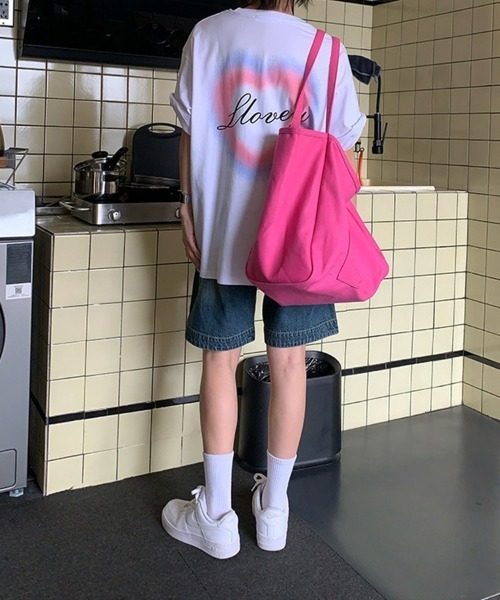 SEU(エスイーユー)の「【大容量】バン ワンショルダー ナチュラルトートバッグ 【オフィスカジュアル】【きれいめカジュアル】 レディース韓国風(トートバッグ・レディース・アイボリー/ブラック/オレンジ/ピンク/グリーン・フリー)」の15枚目の写真