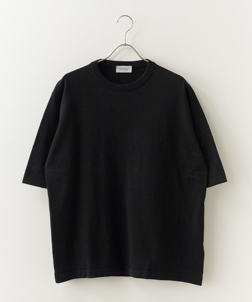 JOHN SMEDLEY(ジョンスメドレー)の「JOHN SMEDLEY/ジョンスメドレー TINDALL MENS T-SHIRT CN SS ウェルトヘム 半袖 コットンニットTシャツ 2026年 夏 夏服(Tシャツ/カットソー・メンズ・ブラック・M/L/XL)」の6枚目の写真